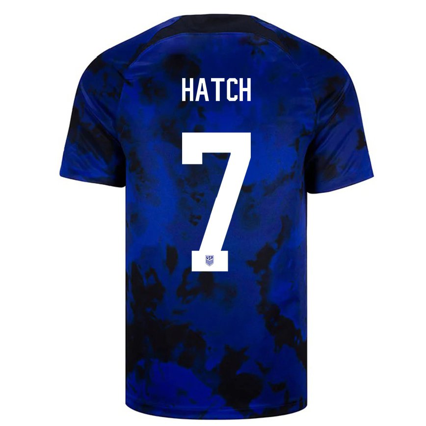 Hombre Camiseta Estados Unidos Ashley Hatch #7 Azul Real 2ª Equipación 22-24 México