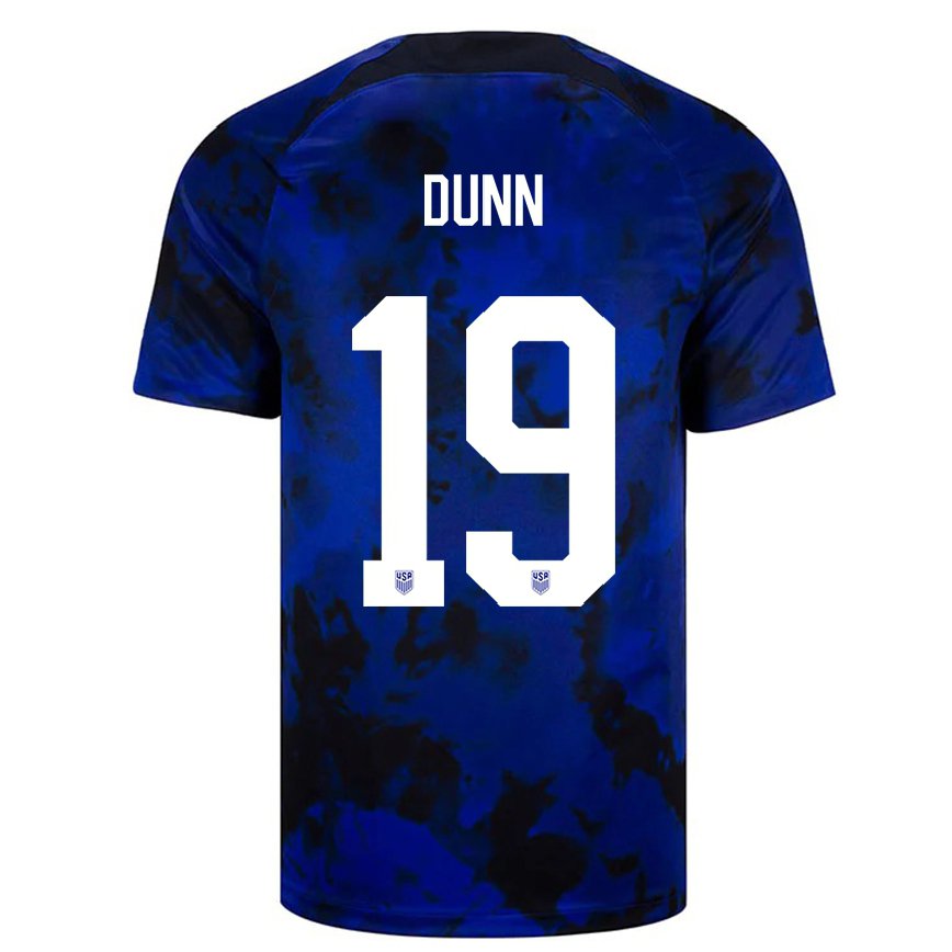 Hombre Camiseta Estados Unidos Crystal Dunn #19 Azul Real 2ª Equipación 22-24 México