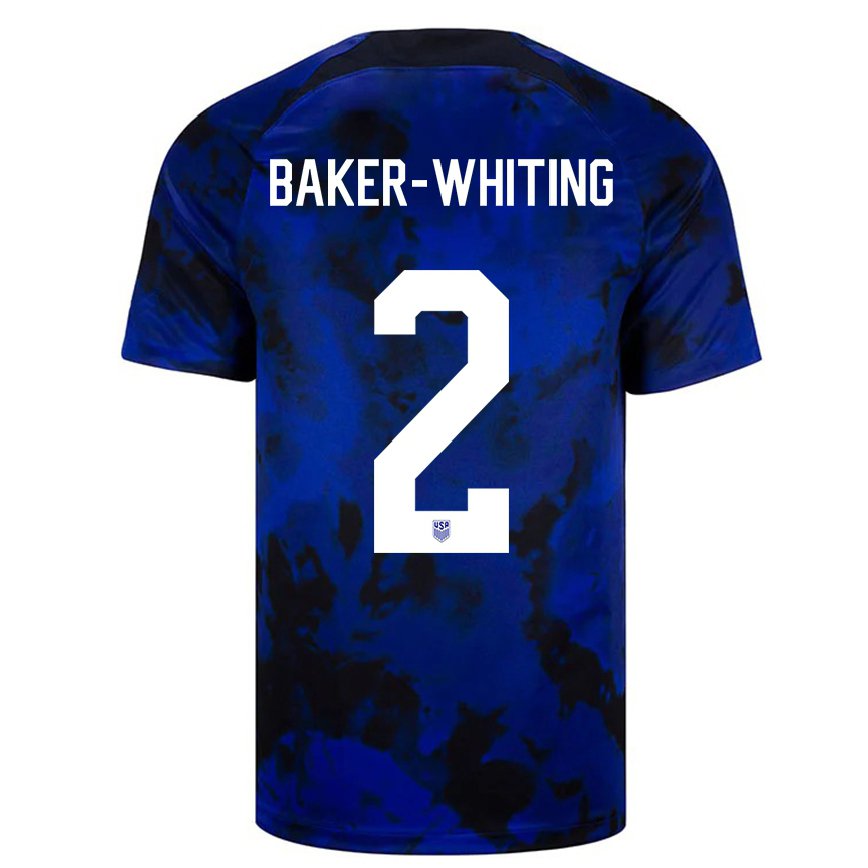 Hombre Camiseta Estados Unidos Reed Baker Whiting #2 Azul Real 2ª Equipación 22-24 México