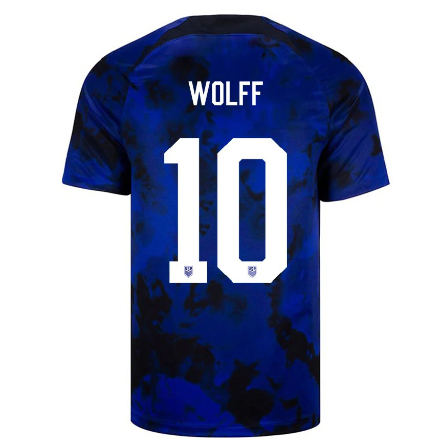 Hombre Camiseta Estados Unidos Owen Wolff #10 Azul Real 2ª Equipación 22-24 México