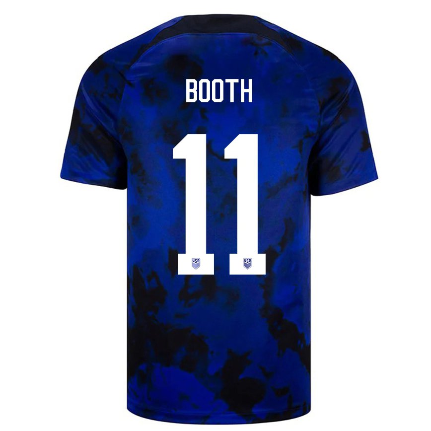 Hombre Camiseta Estados Unidos Zach Booth #11 Azul Real 2ª Equipación 22-24 México