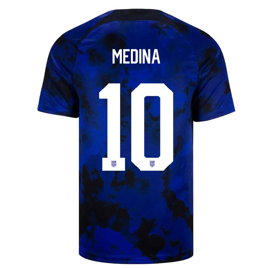 Hombre Camiseta Estados Unidos Cruz Medina #10 Azul Real 2ª Equipación 22-24 México