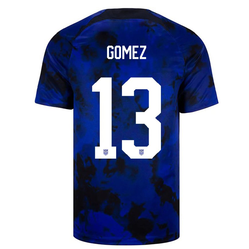 Hombre Camiseta Estados Unidos Jonathan Gomez #13 Azul Real 2ª Equipación 22-24 México