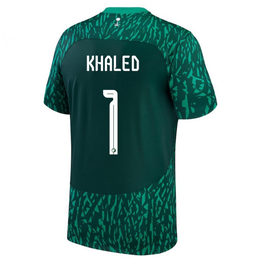 Hombre Camiseta Arabia Saudita Sarah Khaled #1 Verde Oscuro 2ª Equipación 22-24 México