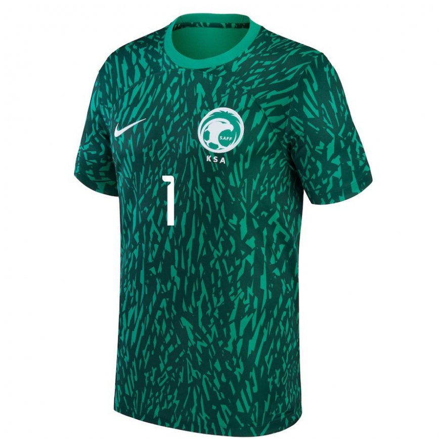 Hombre Camiseta Arabia Saudita Sarah Khaled #1 Verde Oscuro 2ª Equipación 22-24 México