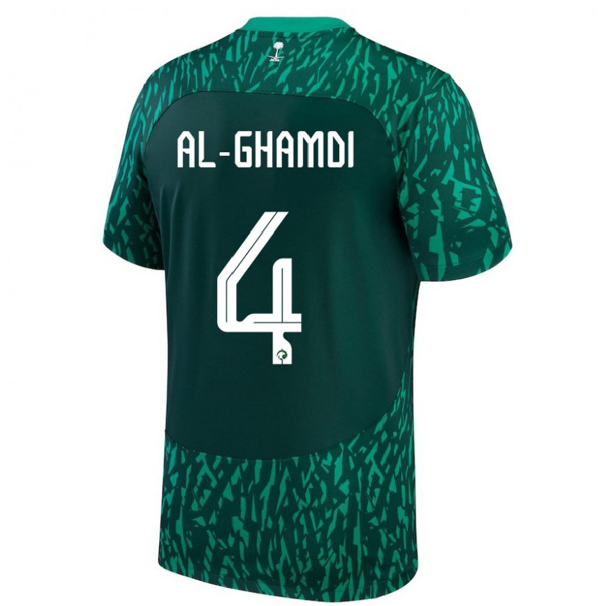 Hombre Camiseta Arabia Saudita Talah Al Ghamdi #4 Verde Oscuro 2ª Equipación 22-24 México