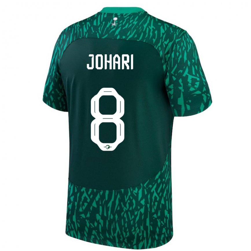 Hombre Camiseta Arabia Saudita Layan Johari #8 Verde Oscuro 2ª Equipación 22-24 México