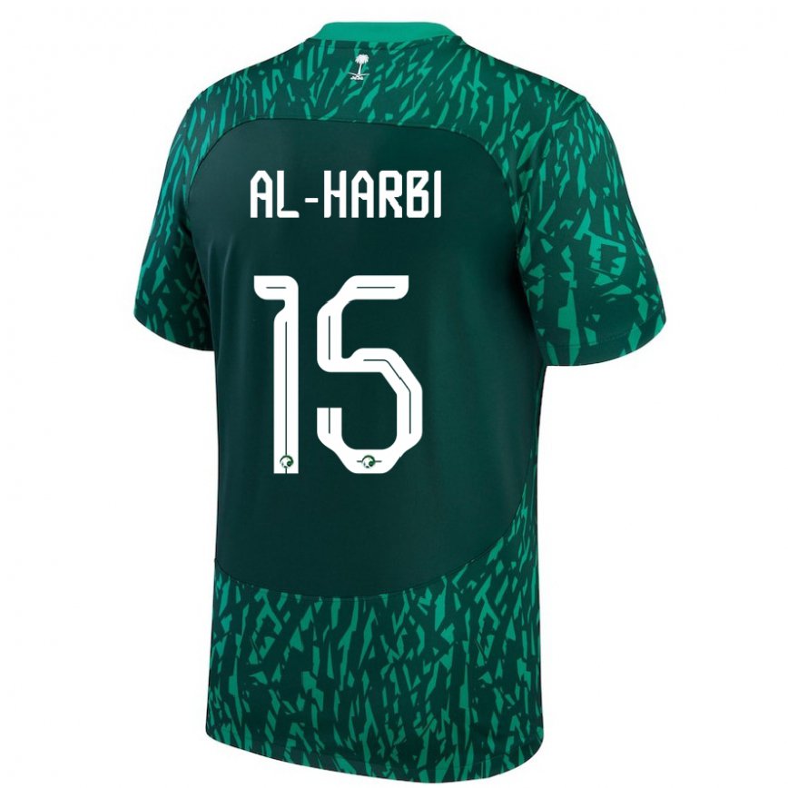 Hombre Camiseta Arabia Saudita Mashael Al Harbi #15 Verde Oscuro 2ª Equipación 22-24 México