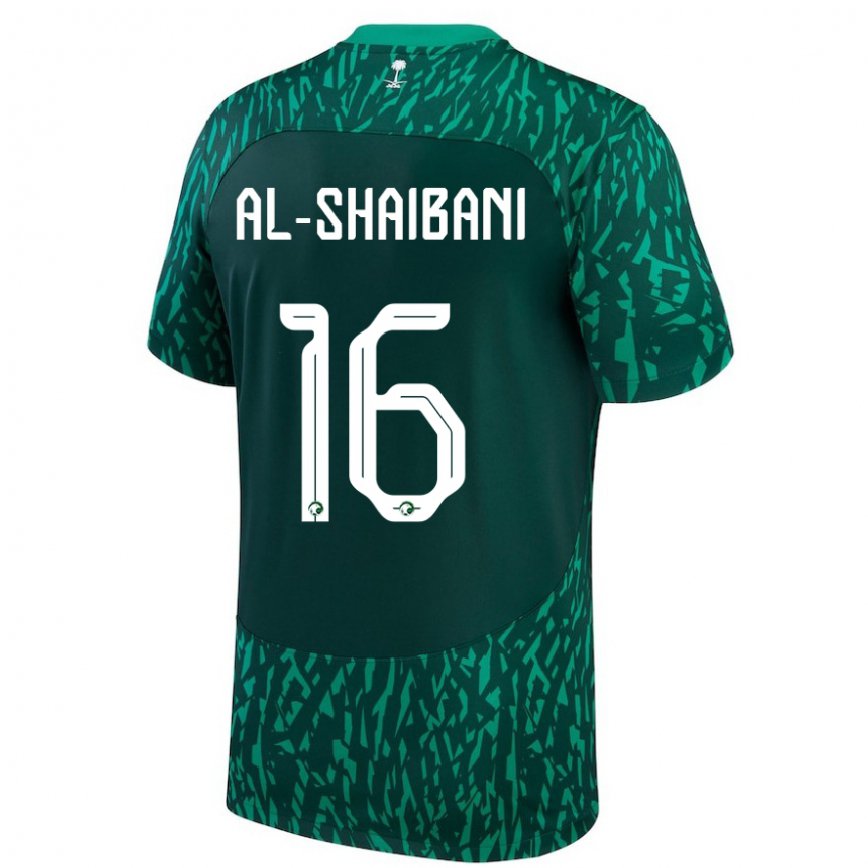 Hombre Camiseta Arabia Saudita Asrar Al Shaibani #16 Verde Oscuro 2ª Equipación 22-24 México