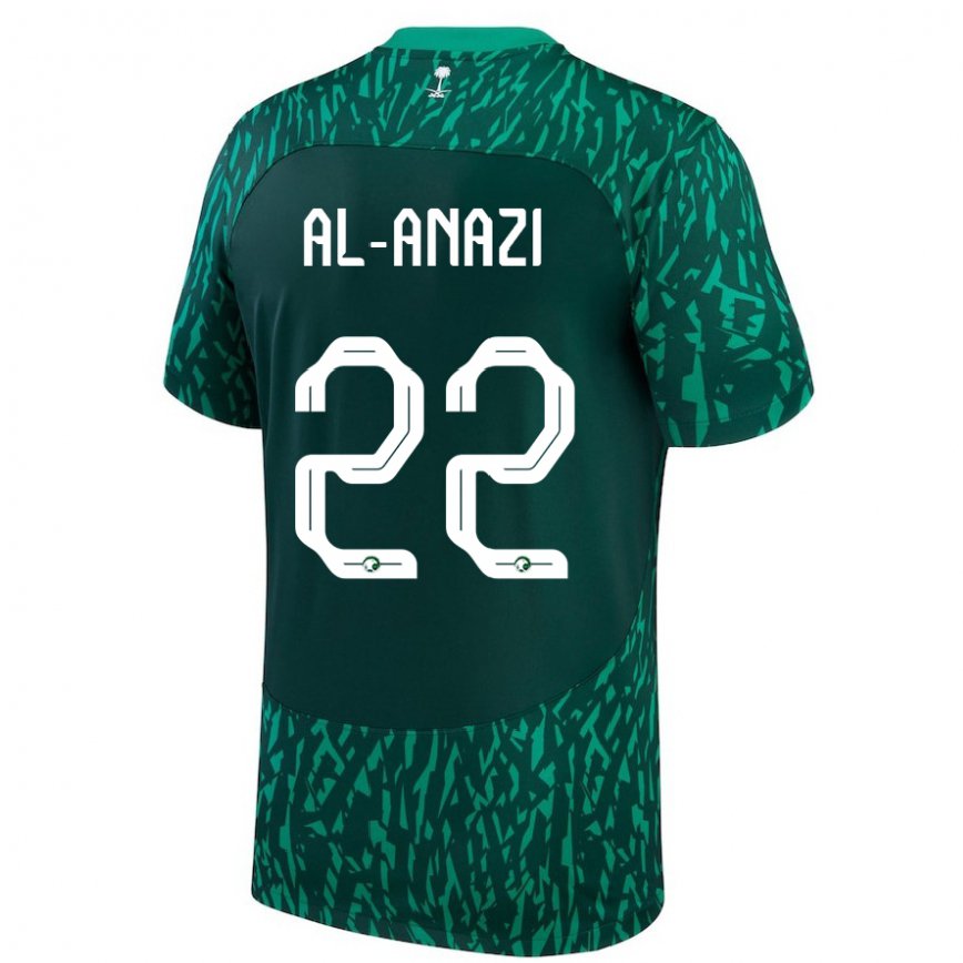 Hombre Camiseta Arabia Saudita Lama Al Anazi #22 Verde Oscuro 2ª Equipación 22-24 México