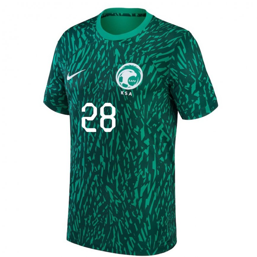 Hombre Camiseta Arabia Saudita Farah Jafri #28 Verde Oscuro 2ª Equipación 22-24 México