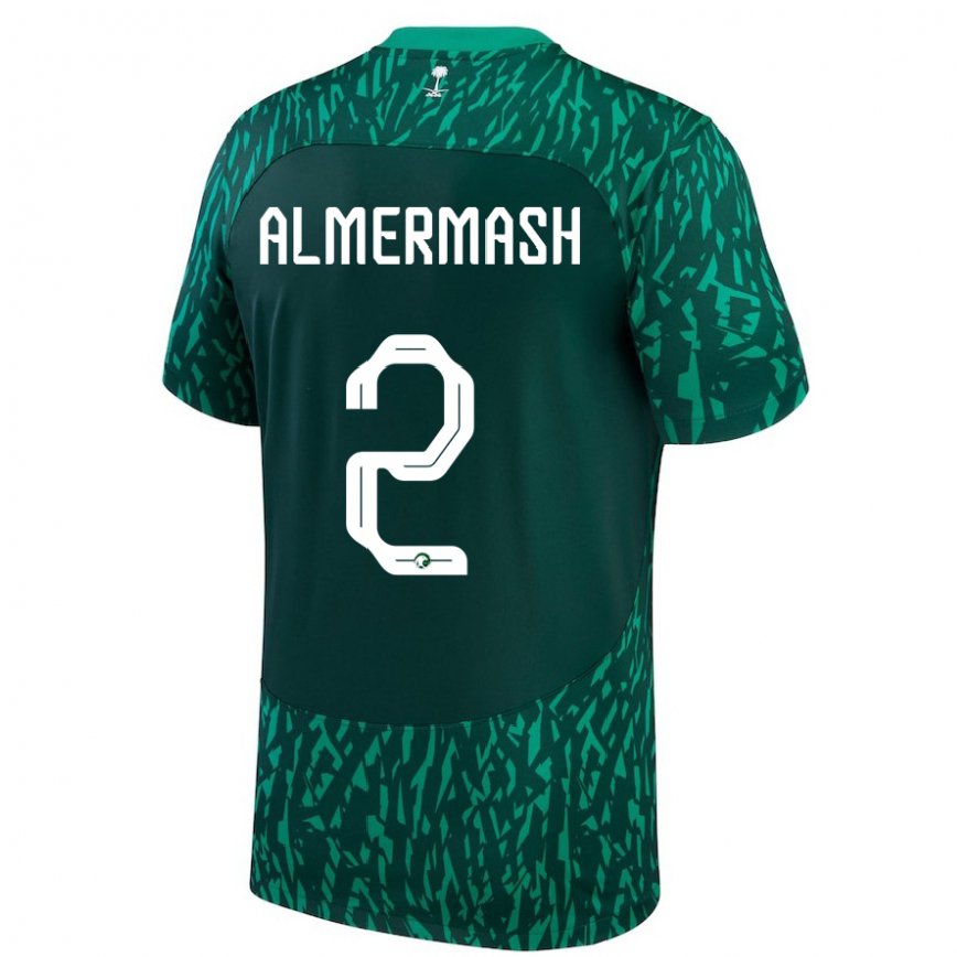 Hombre Camiseta Arabia Saudita Oama Almermash #2 Verde Oscuro 2ª Equipación 22-24 México