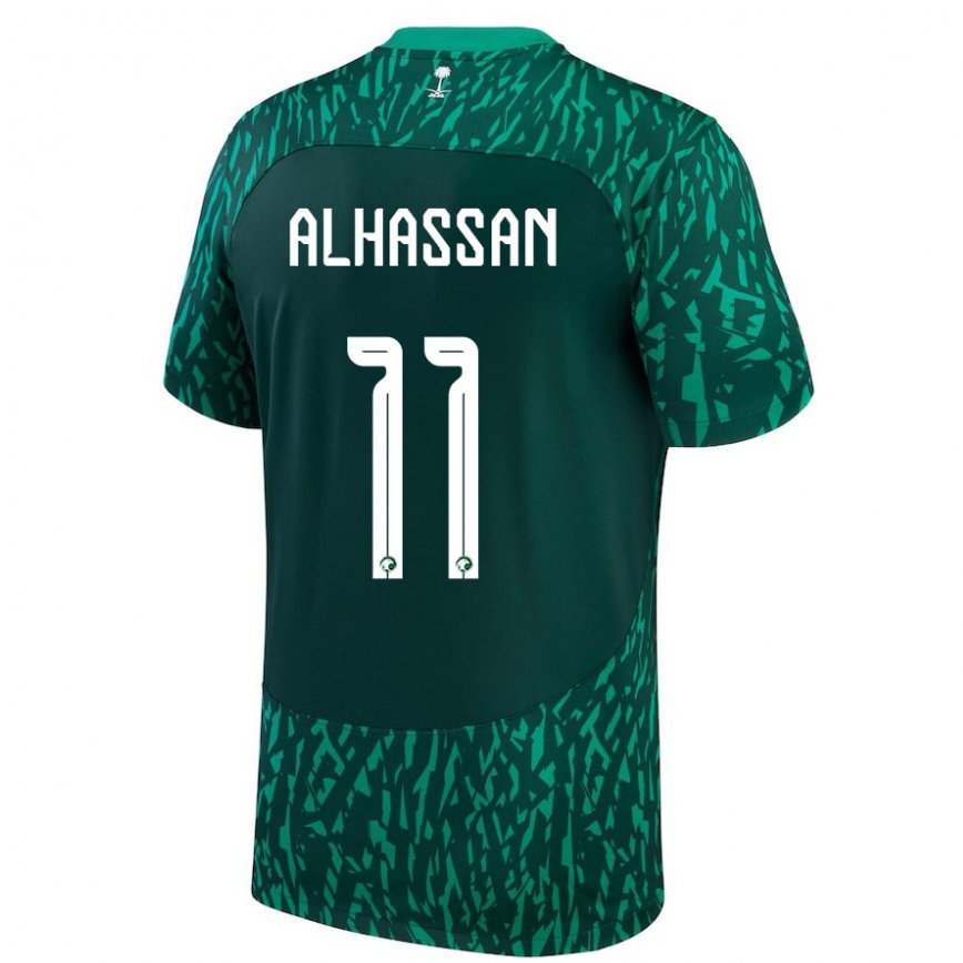 Hombre Camiseta Arabia Saudita Abbas Alhassan #11 Verde Oscuro 2ª Equipación 22-24 México