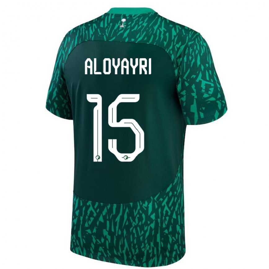 Hombre Camiseta Arabia Saudita Abdulmalik Aloyayri #15 Verde Oscuro 2ª Equipación 22-24 México