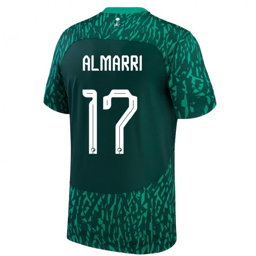 Hombre Camiseta Arabia Saudita Mohammed Almarri #17 Verde Oscuro 2ª Equipación 22-24 México