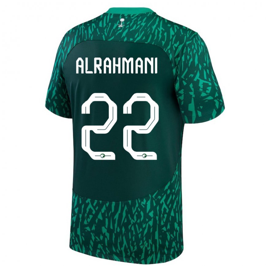 Hombre Camiseta Arabia Saudita Saleh Alrahmani #22 Verde Oscuro 2ª Equipación 22-24 México