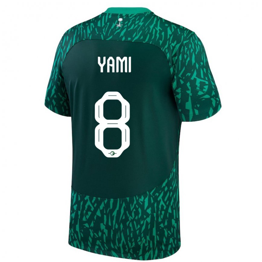 Hombre Camiseta Arabia Saudita Riyadh Yami #8 Verde Oscuro 2ª Equipación 22-24 México