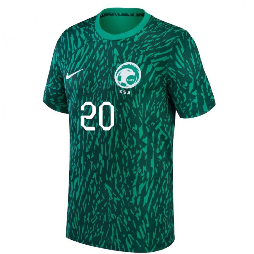 Hombre Camiseta Arabia Saudita Fares Yousef #20 Verde Oscuro 2ª Equipación 22-24 México