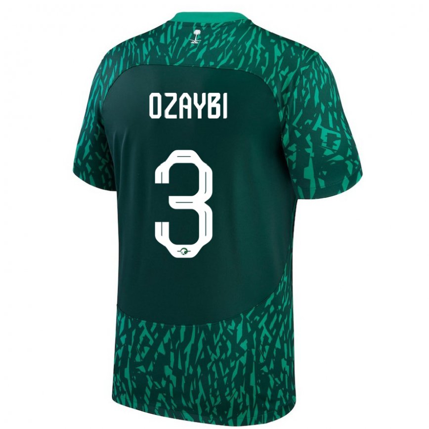 Hombre Camiseta Arabia Saudita Raed Ozaybi #3 Verde Oscuro 2ª Equipación 22-24 México