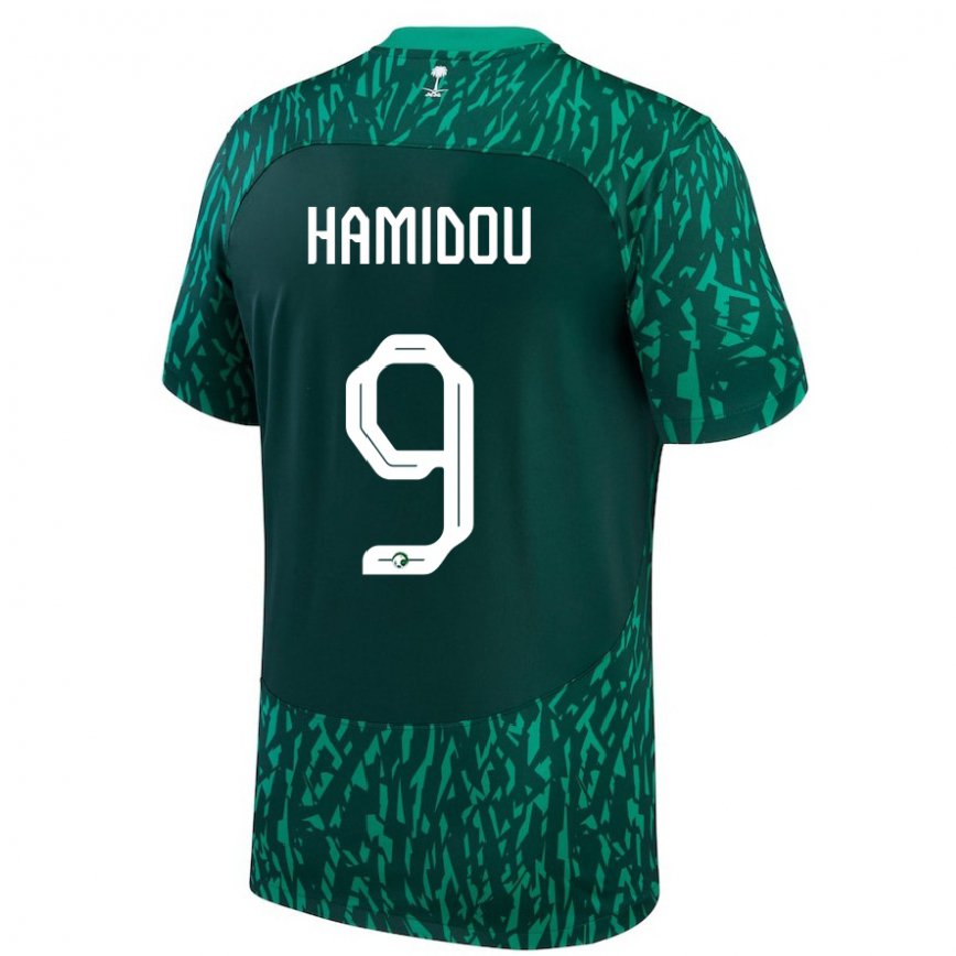Hombre Camiseta Arabia Saudita Rayane Hamidou #9 Verde Oscuro 2ª Equipación 22-24 México