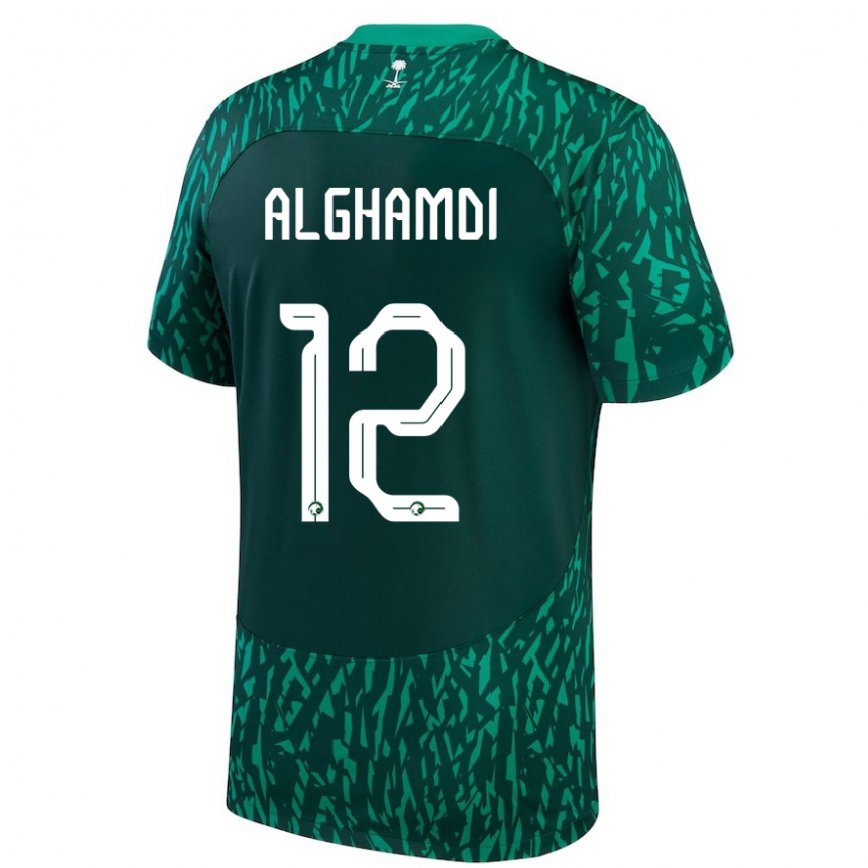 Hombre Camiseta Arabia Saudita Faisal Alghamdi #12 Verde Oscuro 2ª Equipación 22-24 México