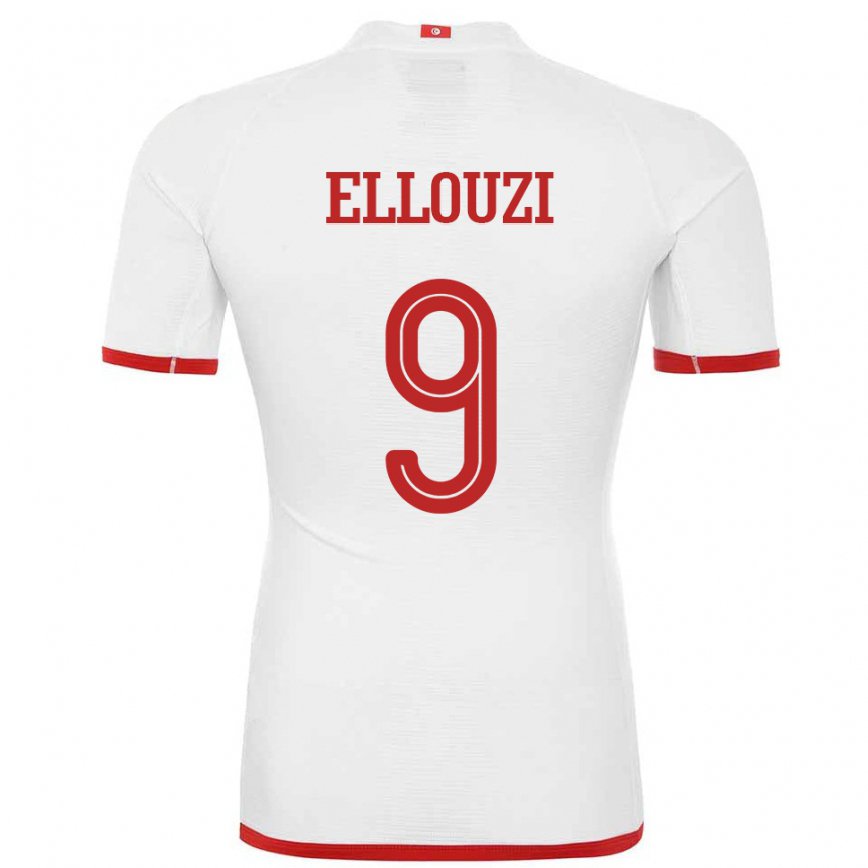 Hombre Camiseta Túnez Sabrine Ellouzi #9 Blanco 2ª Equipación 22-24 México