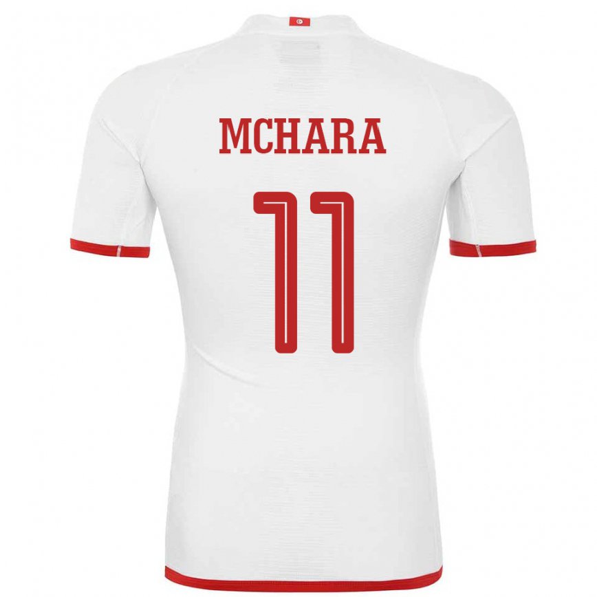 Hombre Camiseta Túnez Imen Mchara #11 Blanco 2ª Equipación 22-24 México