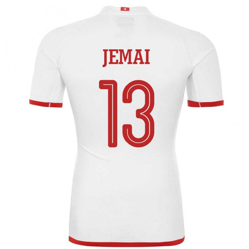 Hombre Camiseta Túnez Yasmine Jemai #13 Blanco 2ª Equipación 22-24 México