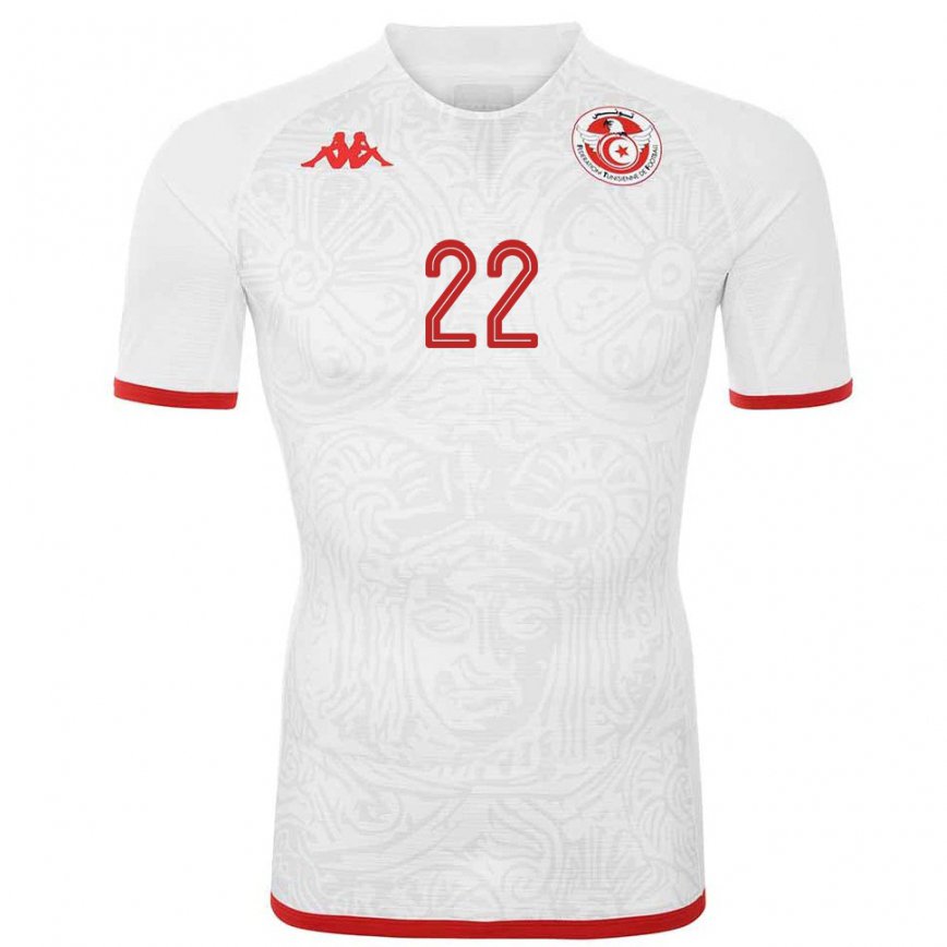 Hombre Camiseta Túnez Najla Harrathi #22 Blanco 2ª Equipación 22-24 México