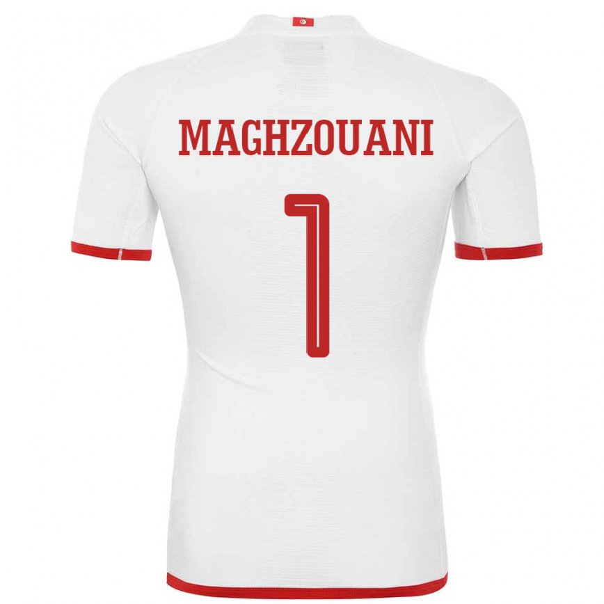 Hombre Camiseta Túnez Wassim Maghzouani #1 Blanco 2ª Equipación 22-24 México
