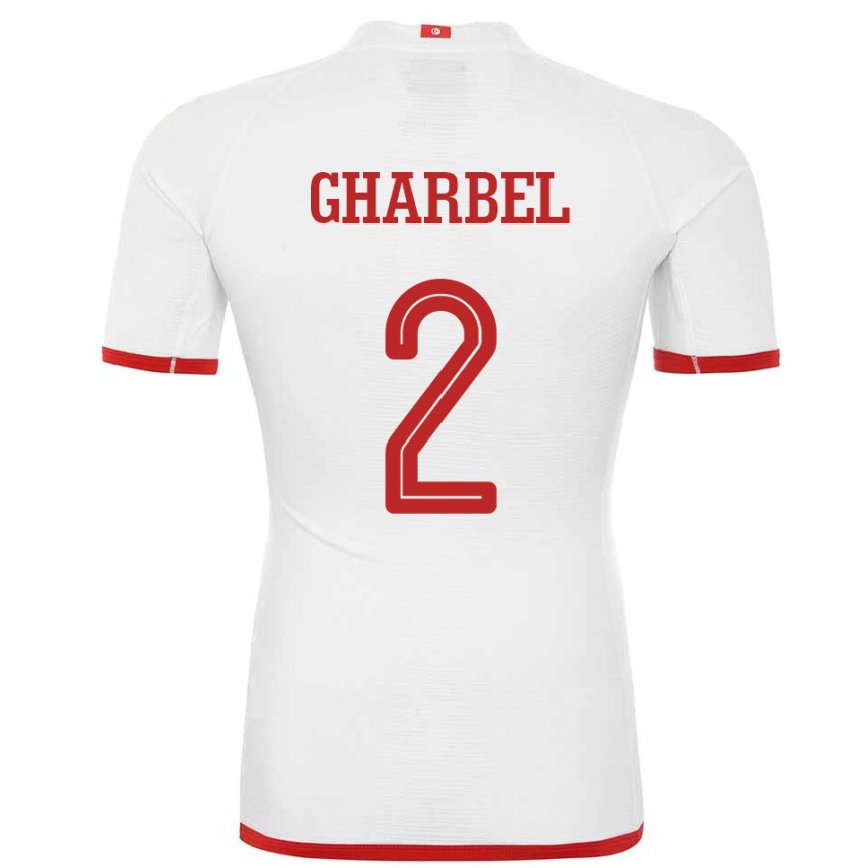 Hombre Camiseta Túnez Mahmoud Gharbel #2 Blanco 2ª Equipación 22-24 México