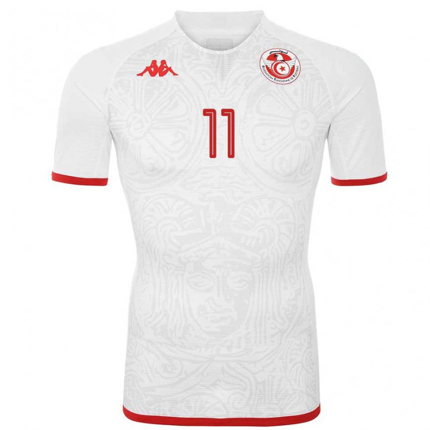 Hombre Camiseta Túnez Hedi Jertila #11 Blanco 2ª Equipación 22-24 México