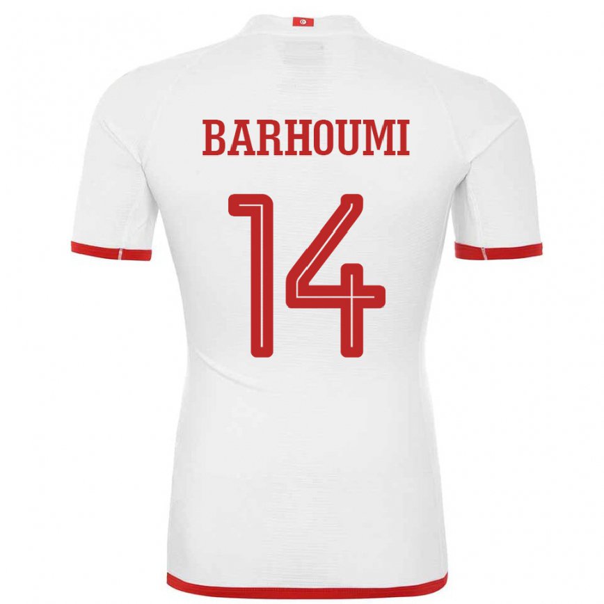 Hombre Camiseta Túnez Salah Barhoumi #14 Blanco 2ª Equipación 22-24 México