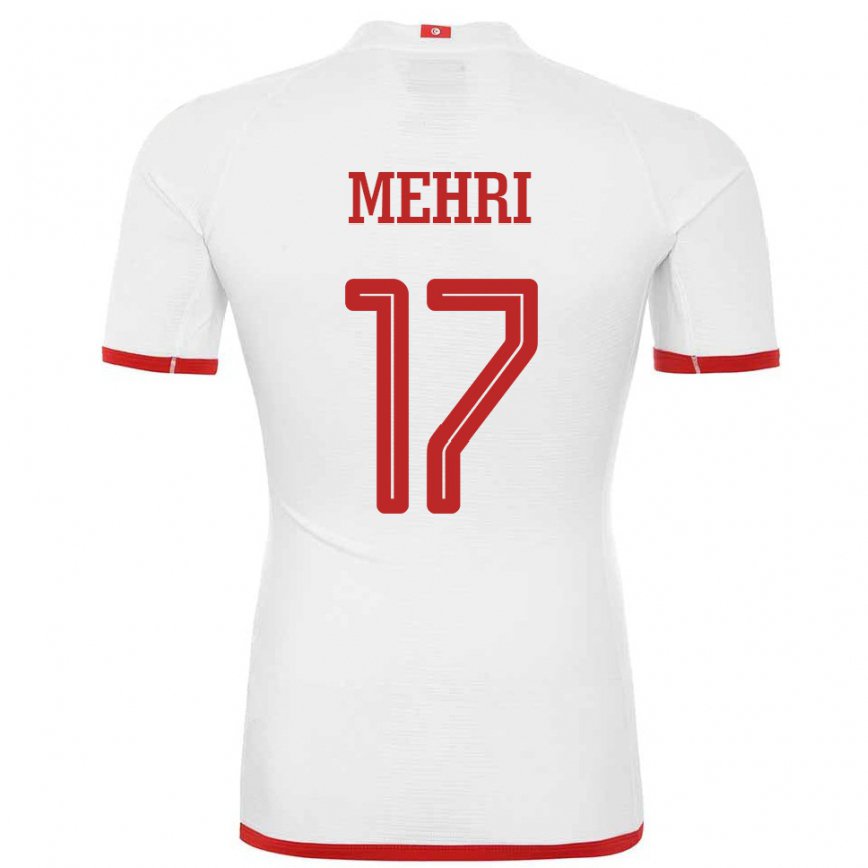 Hombre Camiseta Túnez Malek Mehri #17 Blanco 2ª Equipación 22-24 México