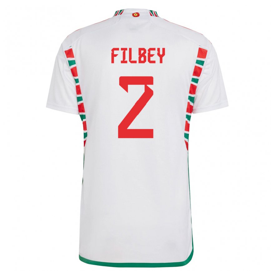 Hombre Camiseta Gales Anna Filbey #2 Blanco 2ª Equipación 22-24 México