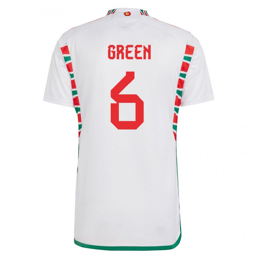 Hombre Camiseta Gales Josephine Green #6 Blanco 2ª Equipación 22-24 México