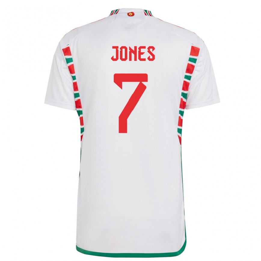 Hombre Camiseta Gales Emma Jones #7 Blanco 2ª Equipación 22-24 México