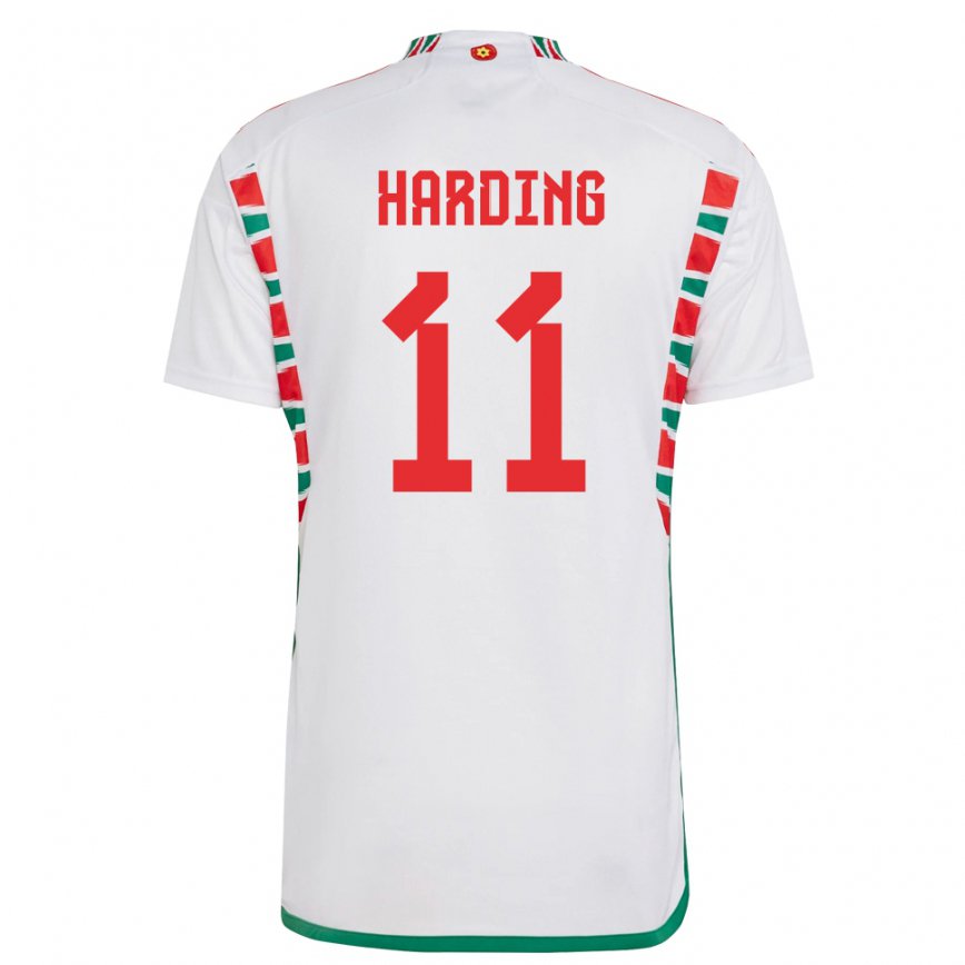 Hombre Camiseta Gales Natasha Harding #11 Blanco 2ª Equipación 22-24 México
