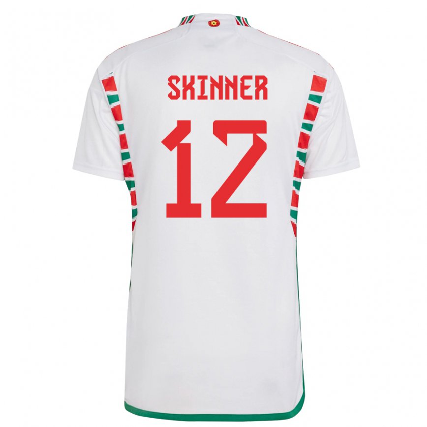 Hombre Camiseta Gales Claire Skinner #12 Blanco 2ª Equipación 22-24 México