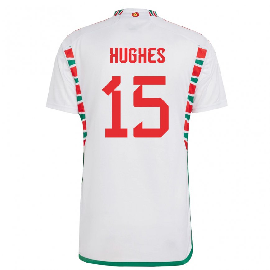 Hombre Camiseta Gales Elise Hughes #15 Blanco 2ª Equipación 22-24 México