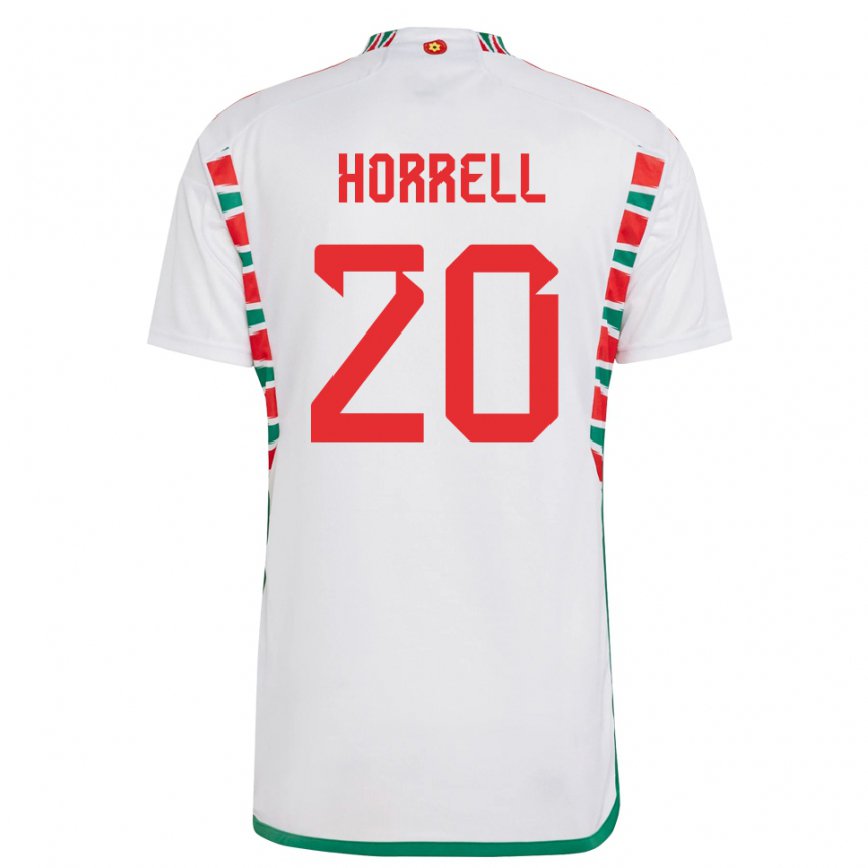 Hombre Camiseta Gales Grace Horrell #20 Blanco 2ª Equipación 22-24 México