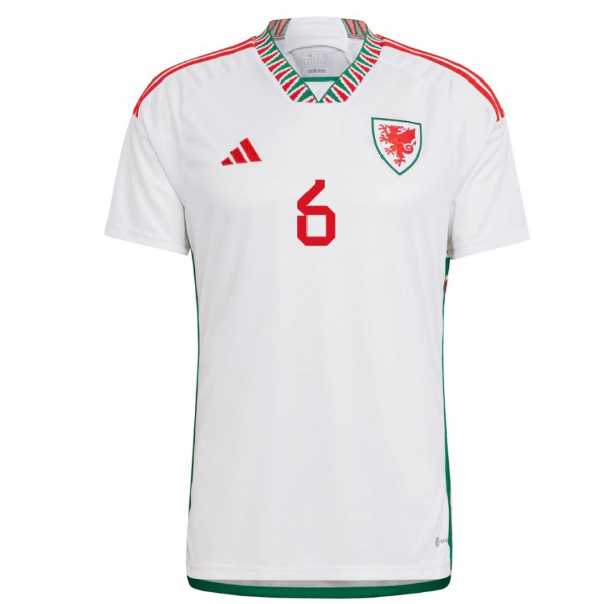 Hombre Camiseta Gales Joel Cotterill #6 Blanco 2ª Equipación 22-24 México