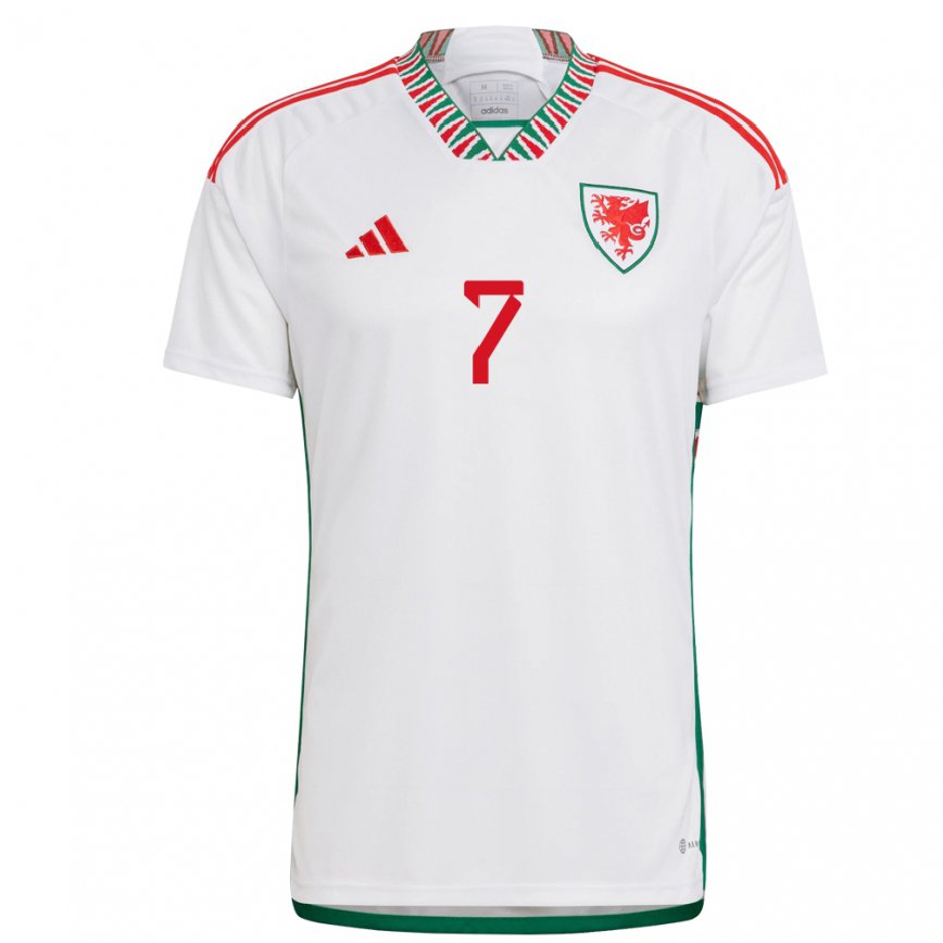 Hombre Camiseta Gales Joel Colwill #7 Blanco 2ª Equipación 22-24 México