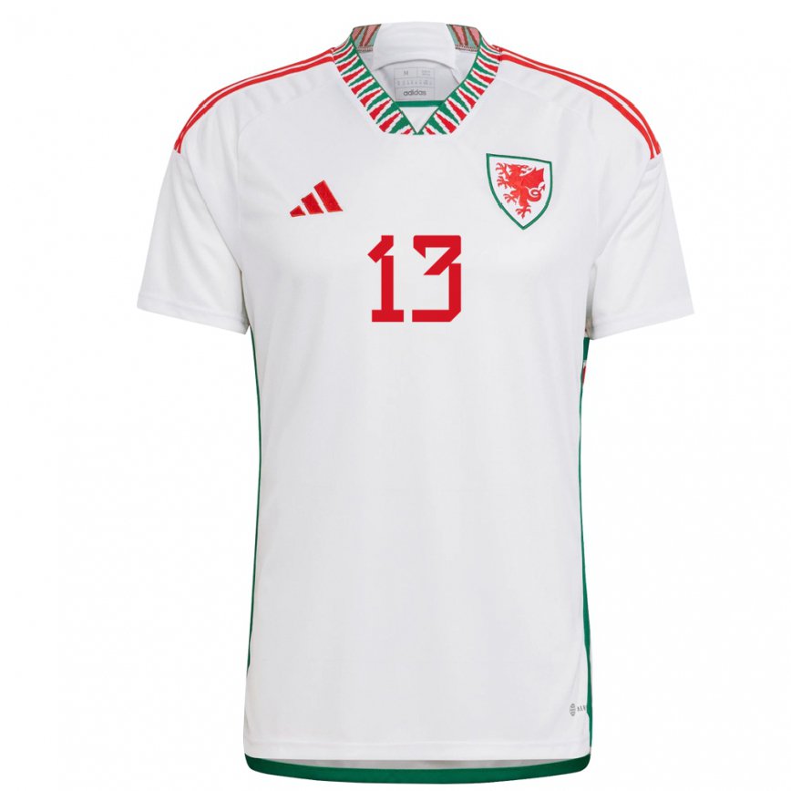 Hombre Camiseta Gales Scott Godden #13 Blanco 2ª Equipación 22-24 México