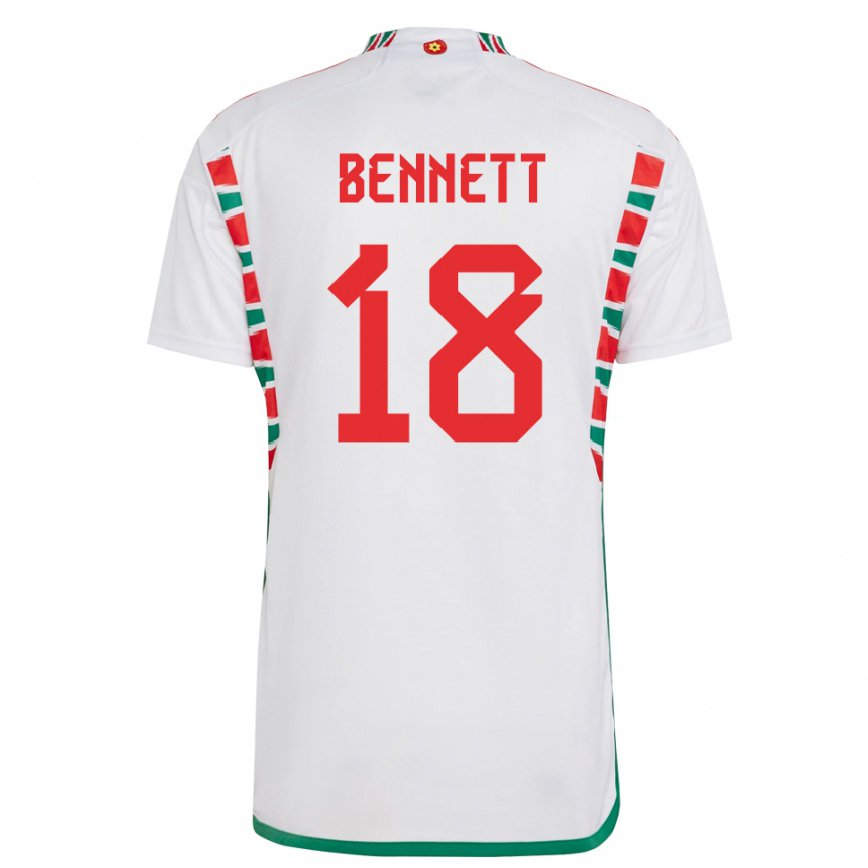 Hombre Camiseta Gales Murphy Bennett #18 Blanco 2ª Equipación 22-24 México