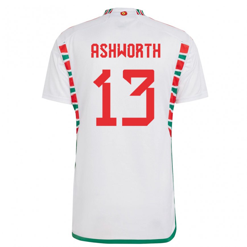 Hombre Camiseta Gales Fin Ashworth #13 Blanco 2ª Equipación 22-24 México