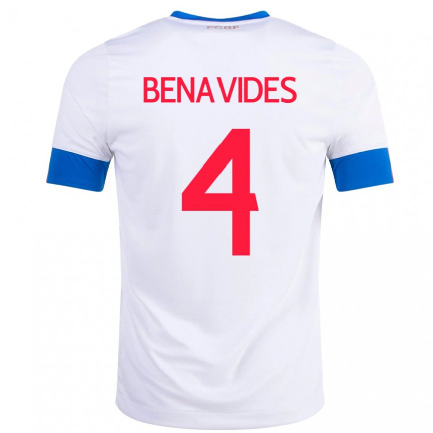 Hombre Camiseta Costa Rica Mariana Benavides #4 Blanco 2ª Equipación 22-24 México