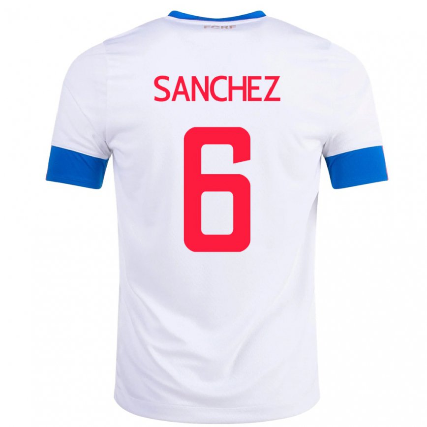 Hombre Camiseta Costa Rica Carol Sanchez #6 Blanco 2ª Equipación 22-24 México