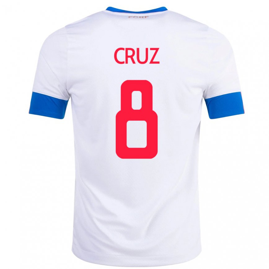 Hombre Camiseta Costa Rica Daniela Cruz #8 Blanco 2ª Equipación 22-24 México