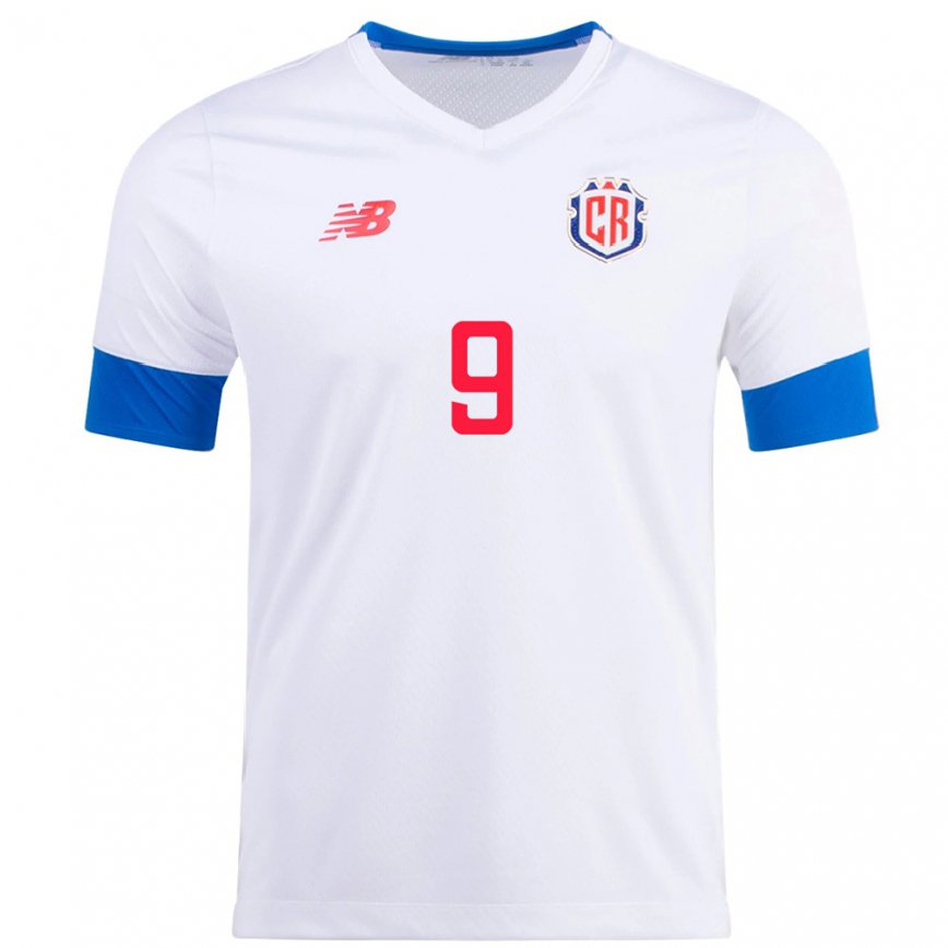 Hombre Camiseta Costa Rica Carolina Venegas #9 Blanco 2ª Equipación 22-24 México